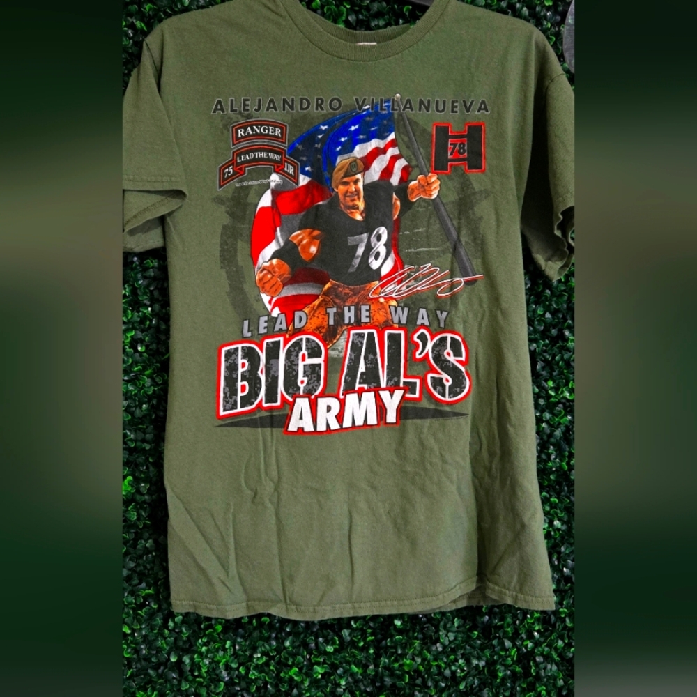 Steelers Army Ranger Alejandro Villanueva Shirt Pro Football Player Men’s Size M